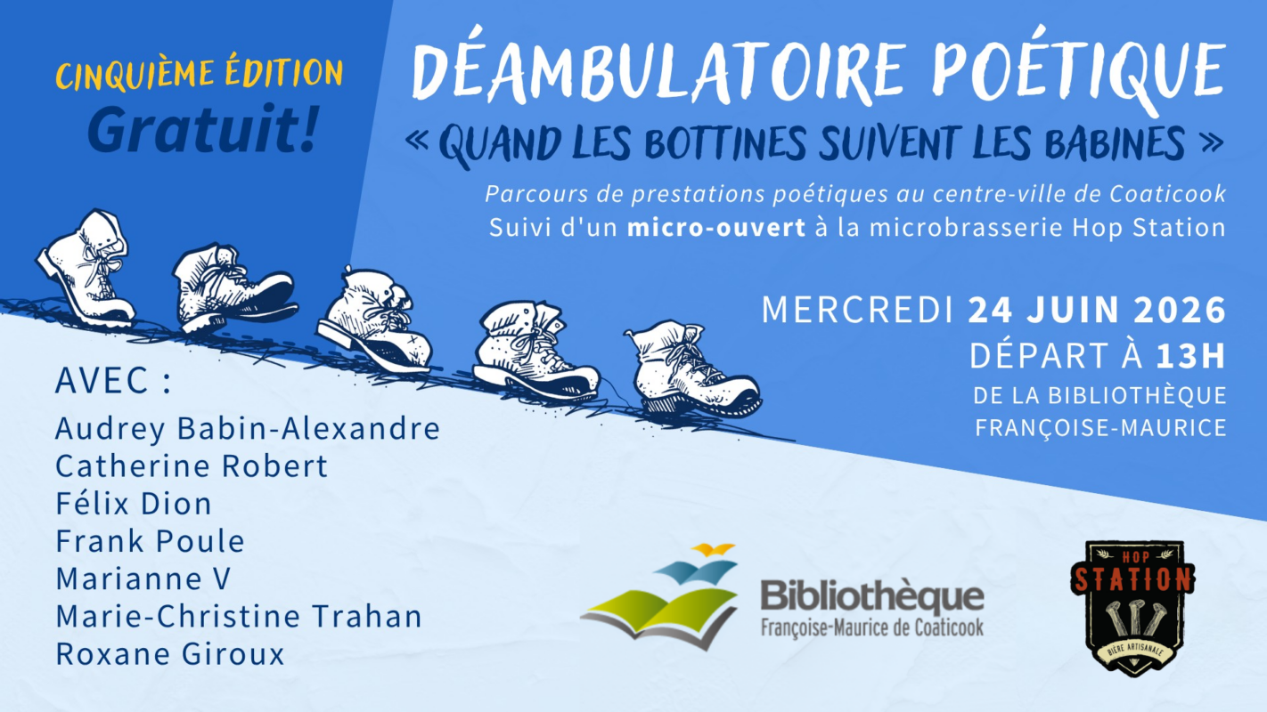 Affiche du déambulatoire poétique de Coaticook